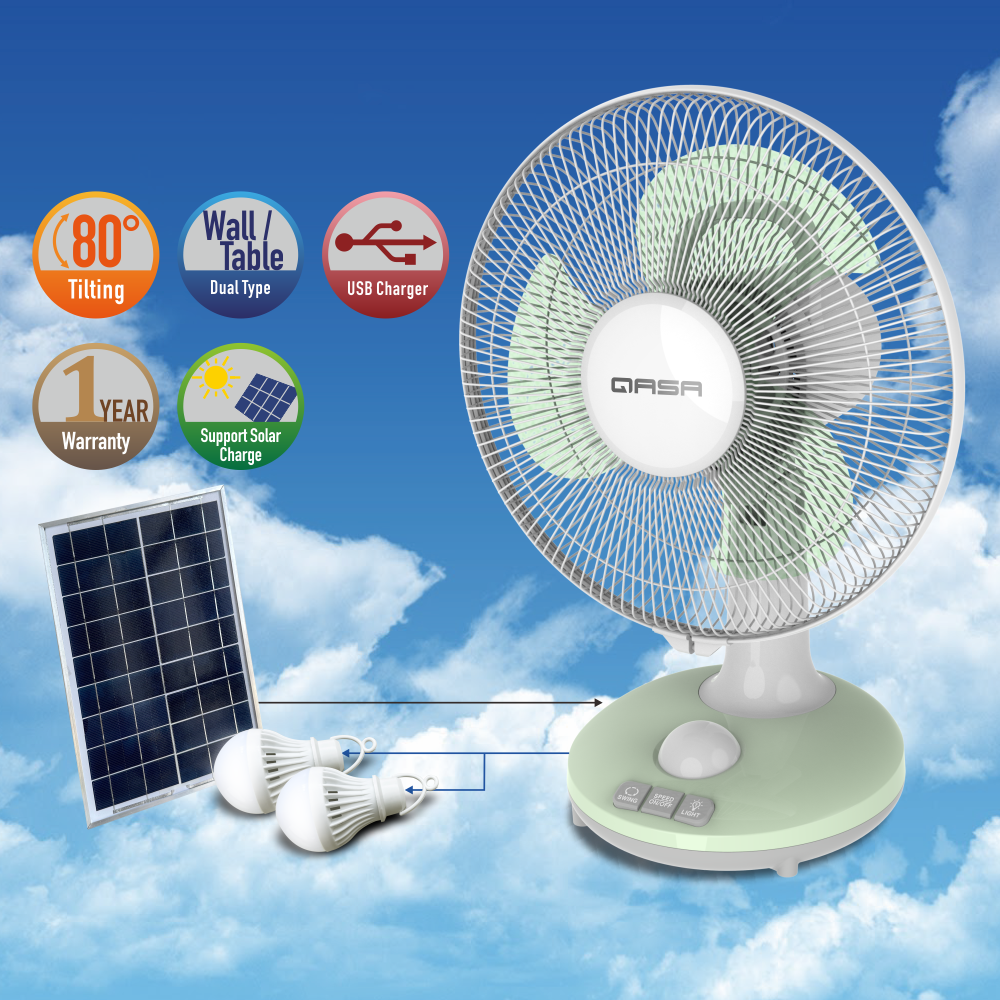 Qasa Rechargeable 12" Fan